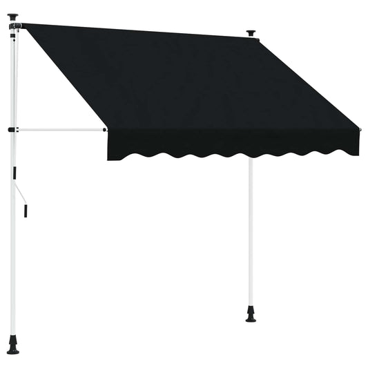 Manual Retractable Awning Black 350 cm