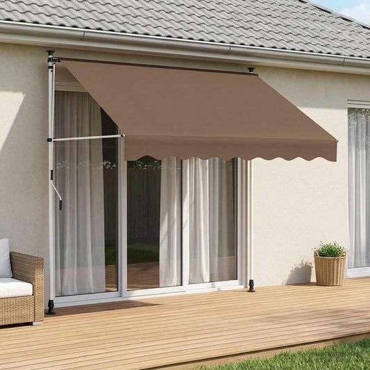 Manual Retractable Awning Taupe 200 cm