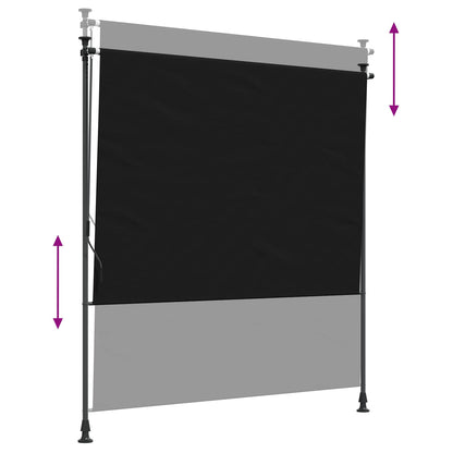 Outdoor Roller Blind Black 100 x 270 cm
