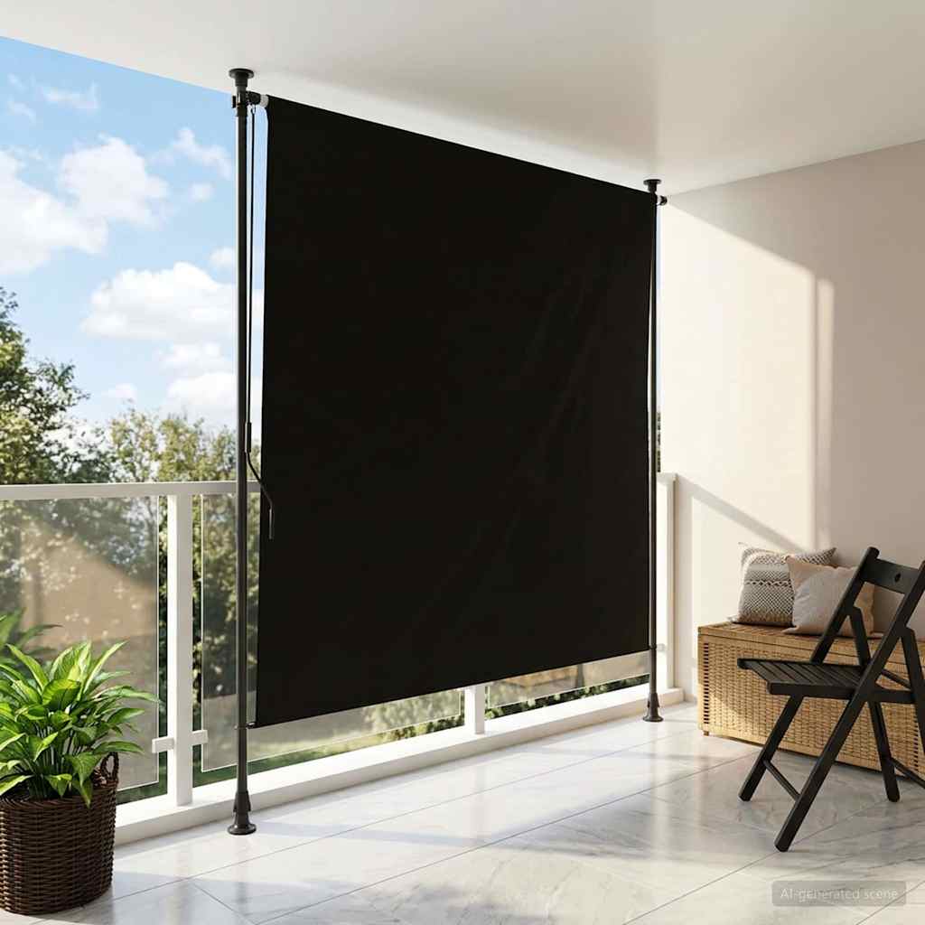 Outdoor Roller Blind Black 120 x 270 cm