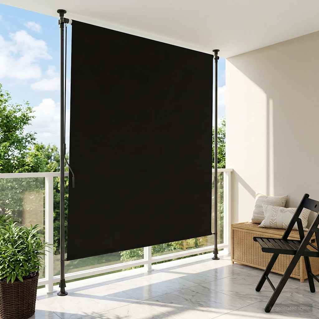 Outdoor Roller Blind Black 200 x 270 cm