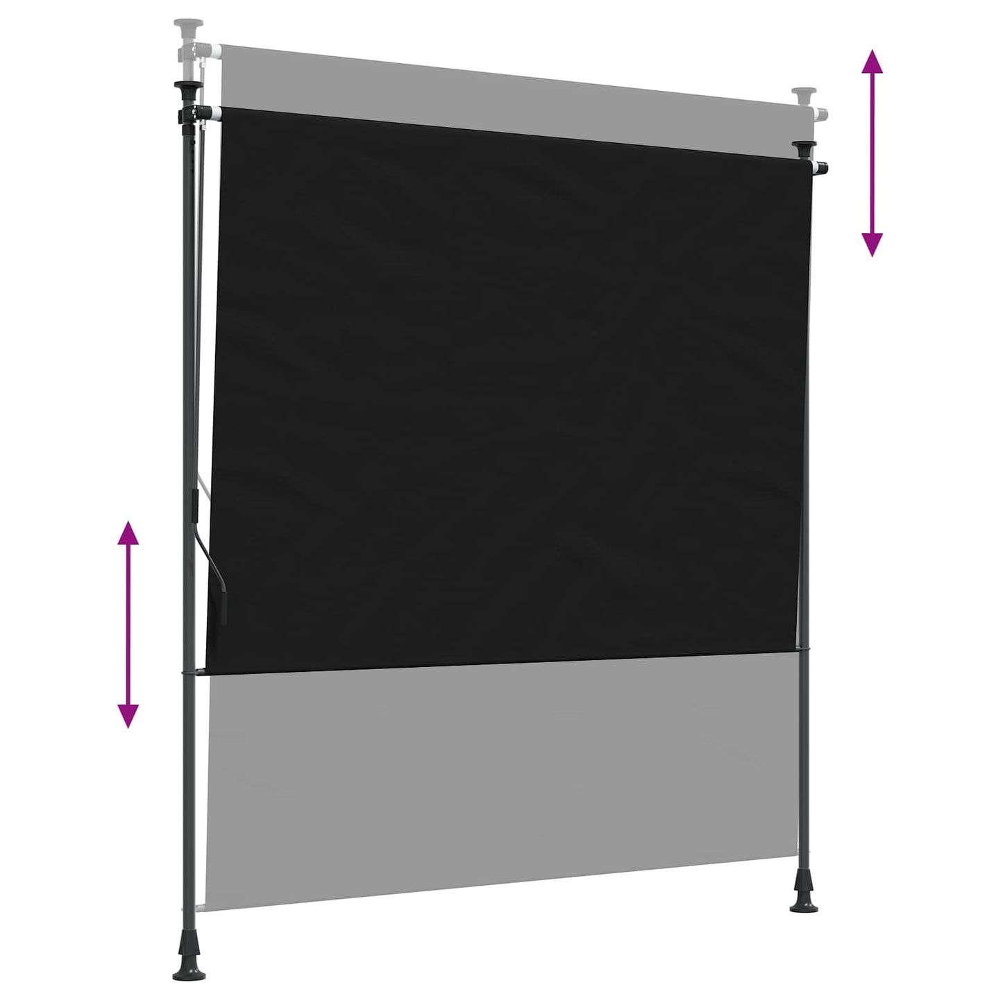 Outdoor Roller Blind Black 200 x 270 cm