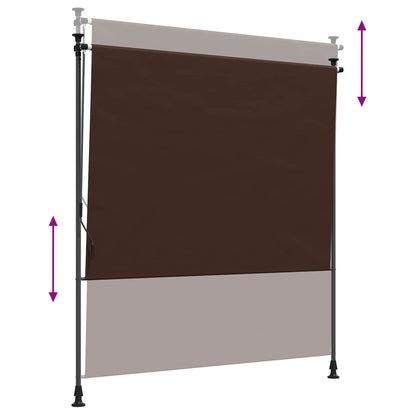 Outdoor Roller Blind Brown 100 x 270 cm