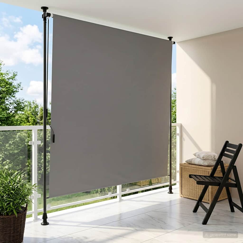 Outdoor Roller Blind Light Grey 120 x 270 cm