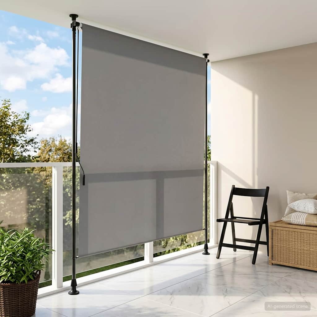 Outdoor Roller Blind Light Grey 150 x 270 cm