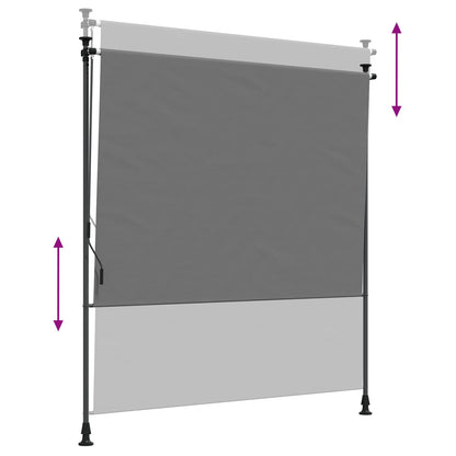 Outdoor Roller Blind Light Grey 150 x 270 cm