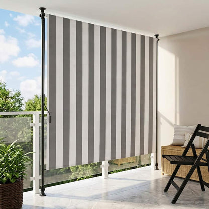 Outdoor Roller Blind Anthracite and White 120 x 270 cm