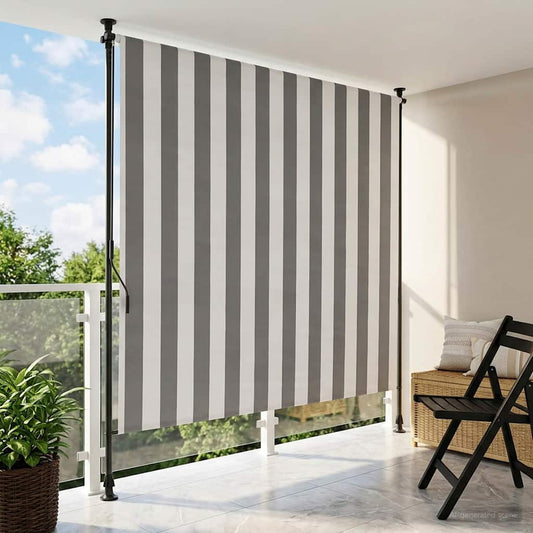Outdoor Roller Blind Anthracite and White 120 x 270 cm