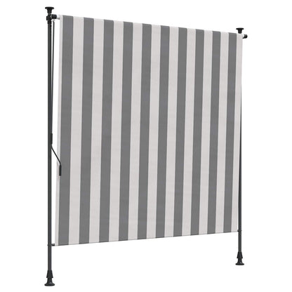 Outdoor Roller Blind Anthracite and White 120 x 270 cm