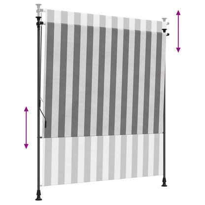 Outdoor Roller Blind Anthracite and White 120 x 270 cm
