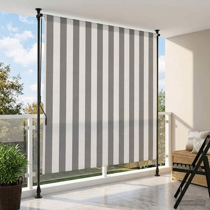Outdoor Roller Blind Anthracite and White 150 x 270 cm