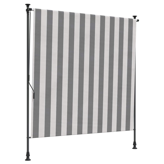 Outdoor Roller Blind Anthracite and White 200 x 270 cm