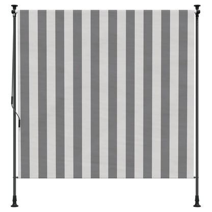 Outdoor Roller Blind Anthracite and White 200 x 270 cm
