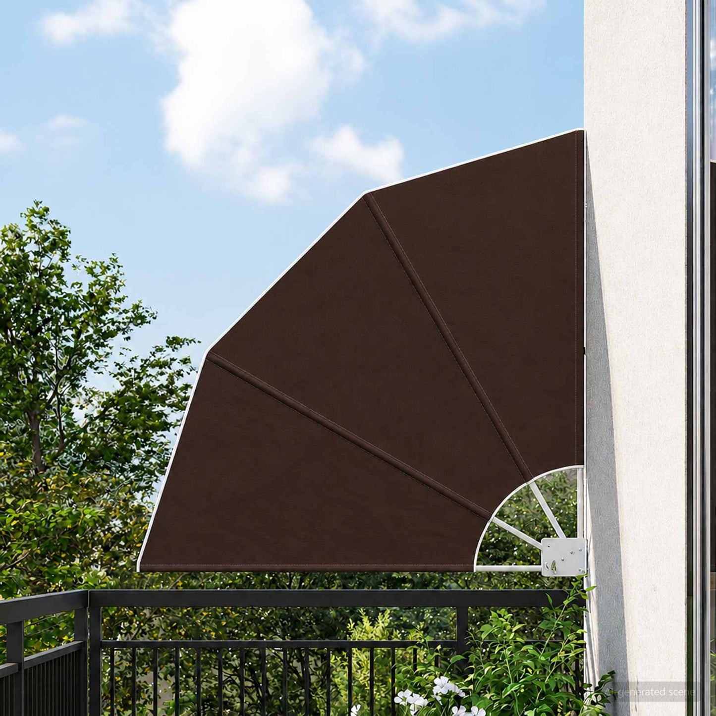 Balcony Privacy Screen 140 x 140 cm Polyester Brown