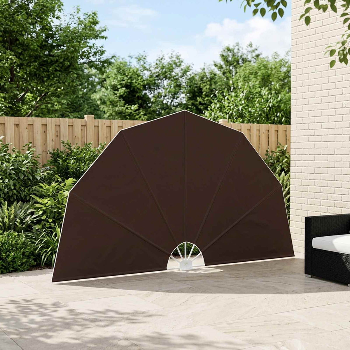 Balcony Privacy Screen Ø 400 cm Polyester Brown