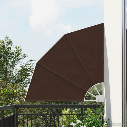 Balcony Privacy Screen 115 x 115 cm Polyester Brown