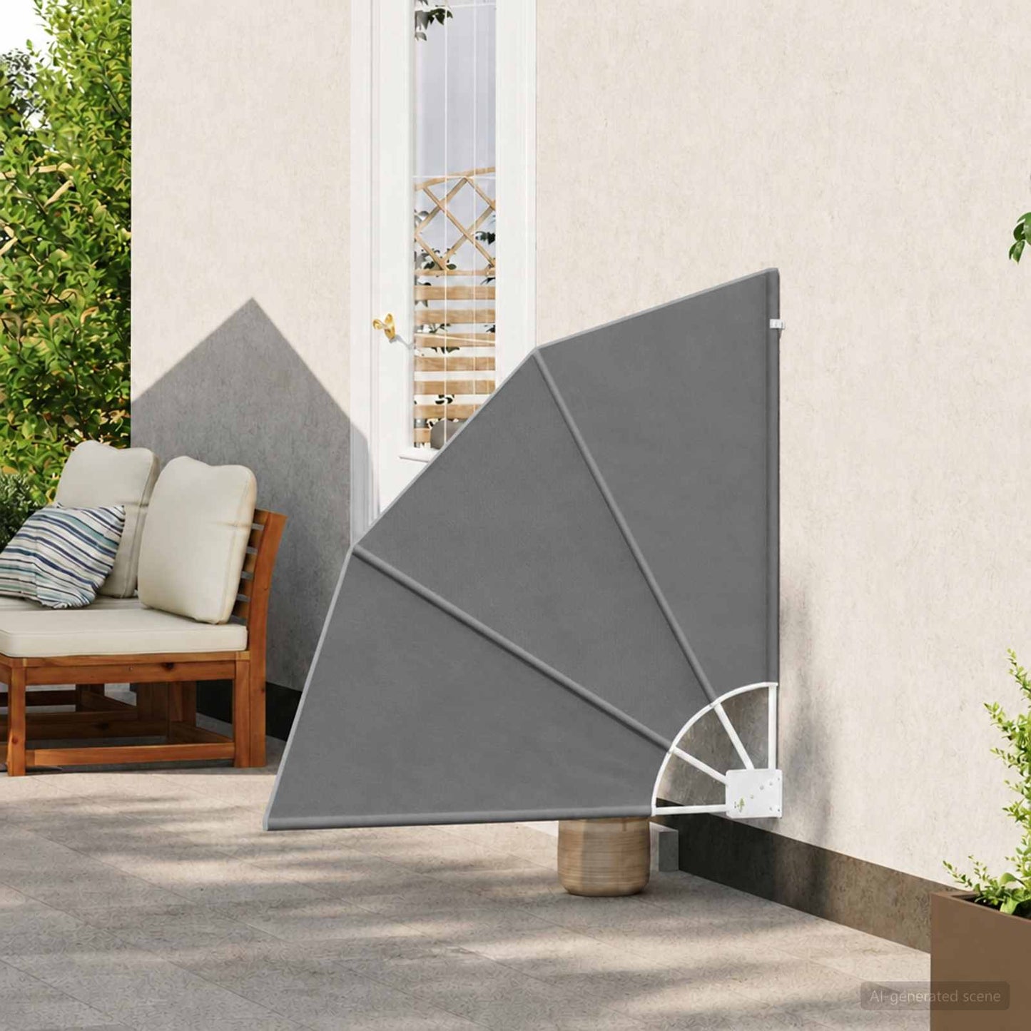 Balcony Privacy Screen 140 x 140 cm Polyester Light Grey