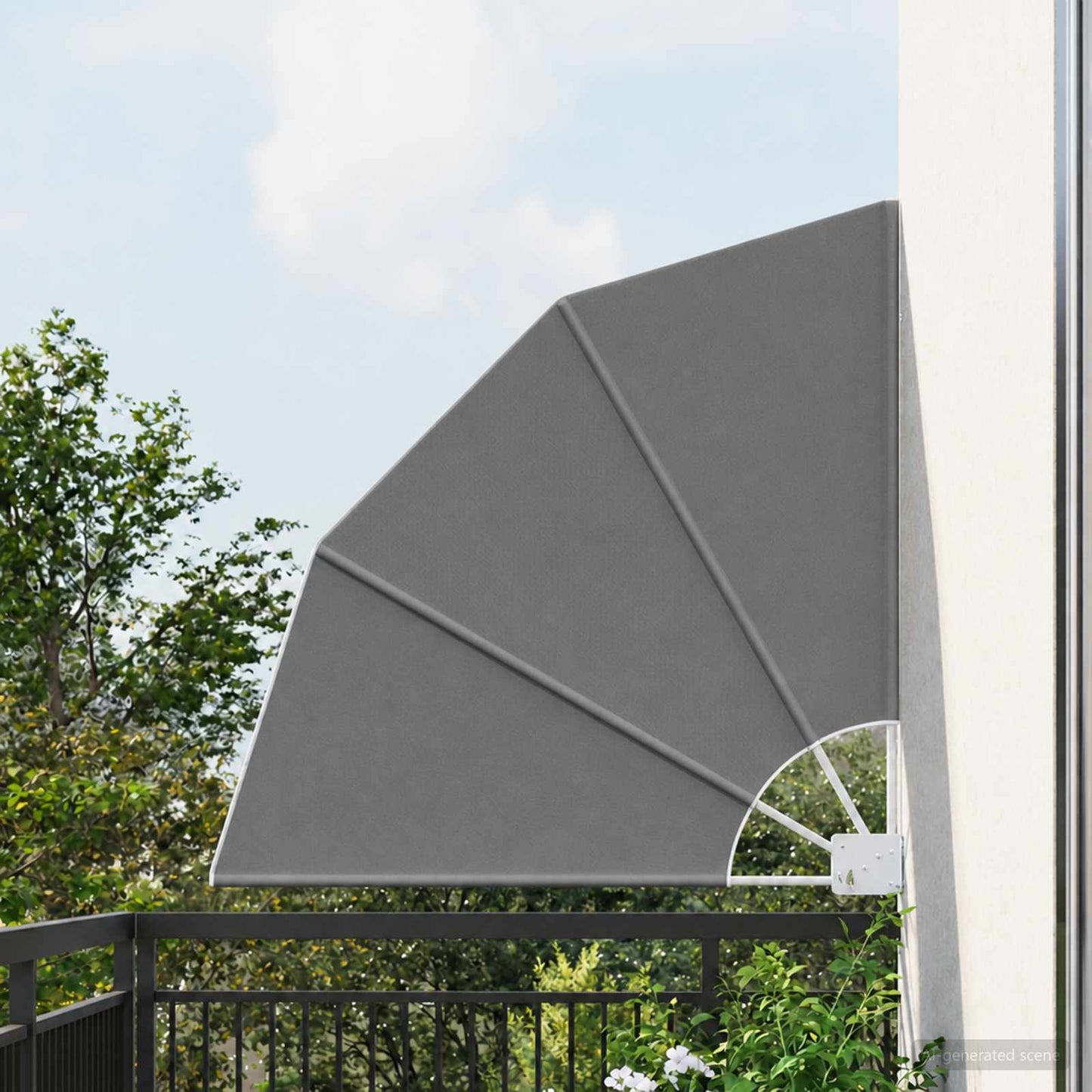 Balcony Privacy Screen 140 x 140 cm Polyester Light Grey