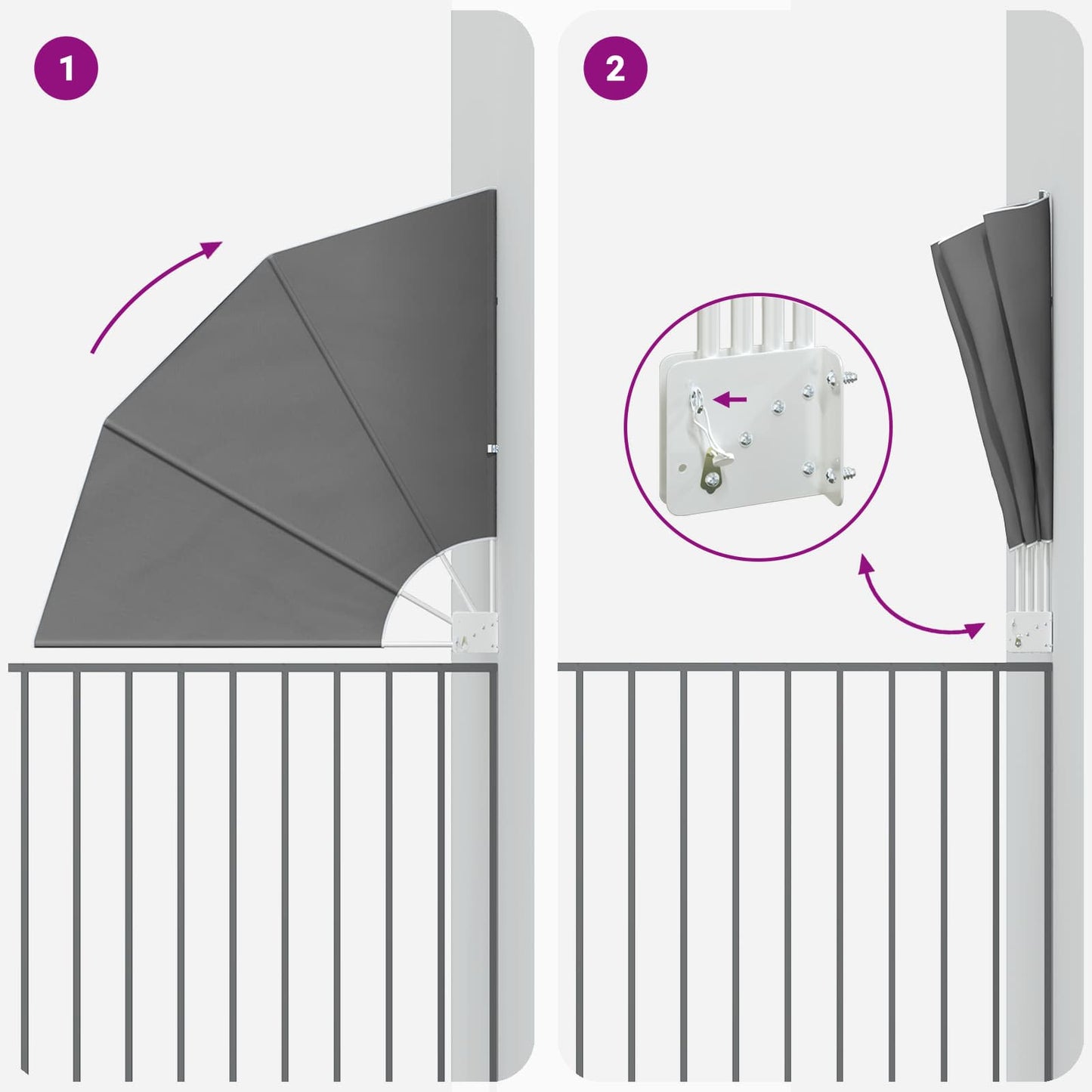 Balcony Privacy Screen 160 x 160 cm Polyester Light Grey