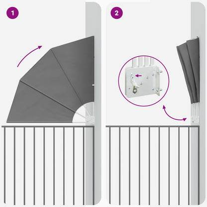 Balcony Privacy Screen 160 x 160 cm Polyester Light Grey