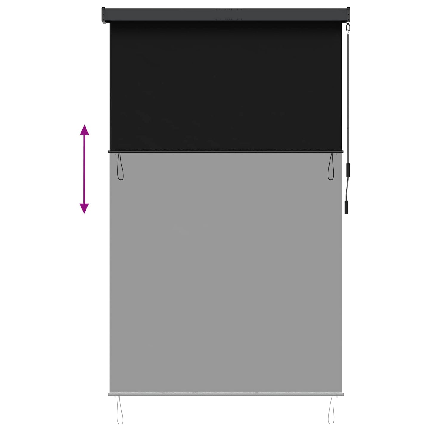 Roller Blind Black 60 x 250 cm Fabric and Aluminum