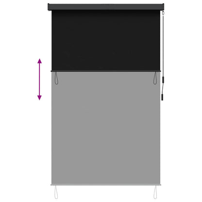 Roller Blind Black 60 x 250 cm Fabric and Aluminum