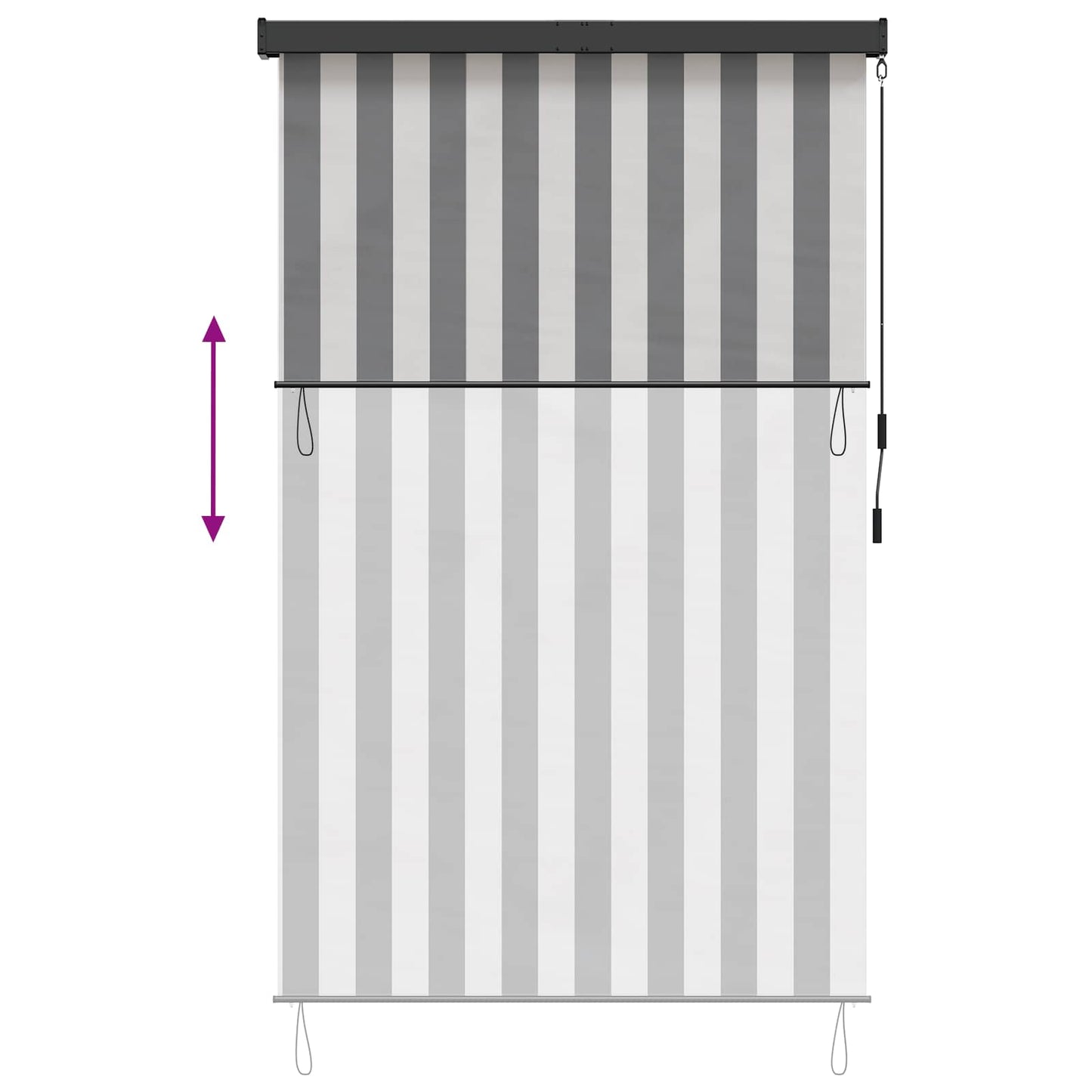 Roller Blind Anthracite and White 60 x 250 cm