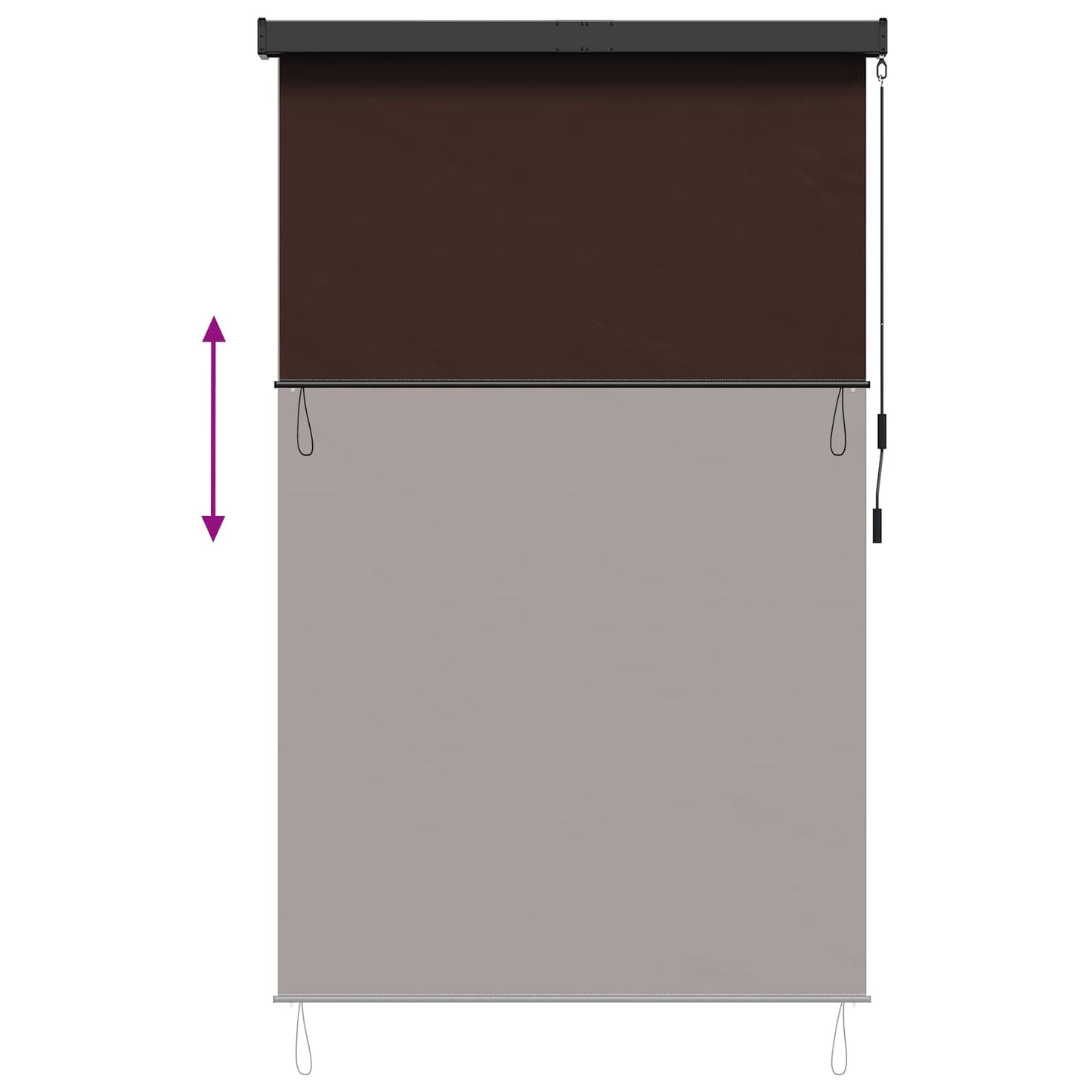 Roller Blind Brown 80 x 250 cm Fabric and Aluminum