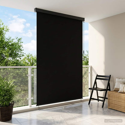 Roller Blind Black 100 x 250 cm Fabric and Aluminum