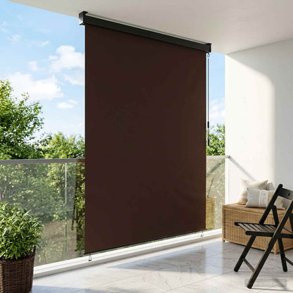 Roller Blind Brown 120 x 250 cm Fabric and Aluminum
