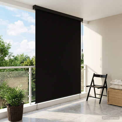 Roller Blind Black 180 x 250 cm Fabric and Aluminum