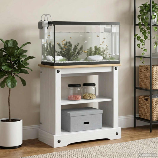 Aquarium Stand CORONA White and Brown 60.5 x 30 x 60 cm 150 kg