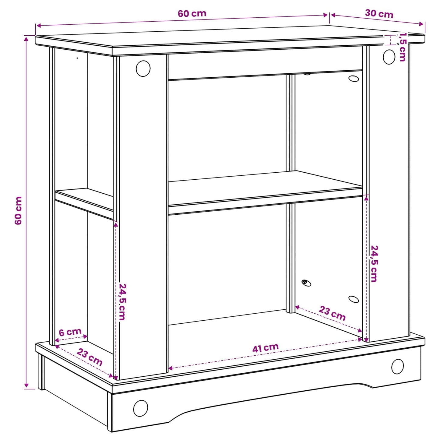 Aquarium Stand CORONA White and Brown 60 x 30 x 60 cm 150 kg