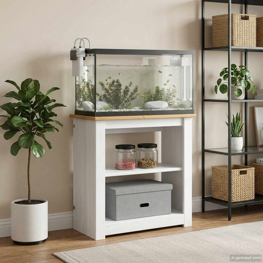 Aquarium Stand PANAMA White and Brown 60 x 30 x 60 cm 150 kg