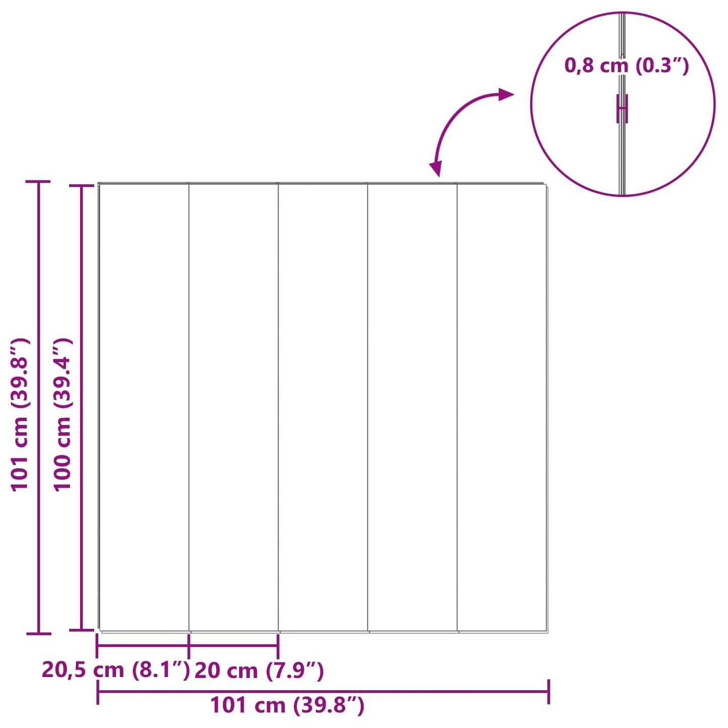 Laminate Flooring 5 pcs Dark Walnut 101 x 20 x 0.8 cm