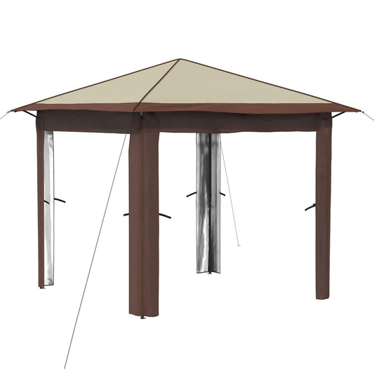 Gazebo without Sidewall 2.6 x 2.6 m Cream and Brown