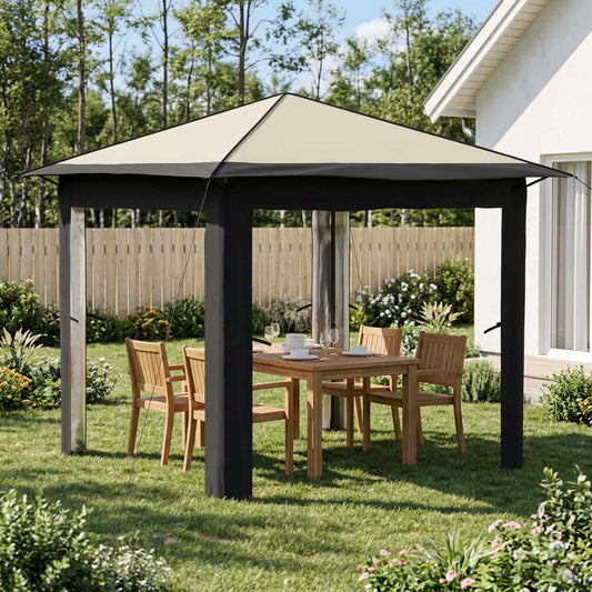 Gazebo without Sidewall 2.6 x 2.6 m Cream and Anthracite