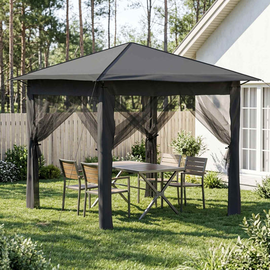 Gazebo with 4 Sidewalls 2.6 x 2.6 m Light Grey and Anthracite