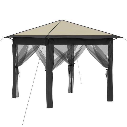 Gazebo with 4 Sidewalls 2.6 x 2.6 m Cream and Anthracite