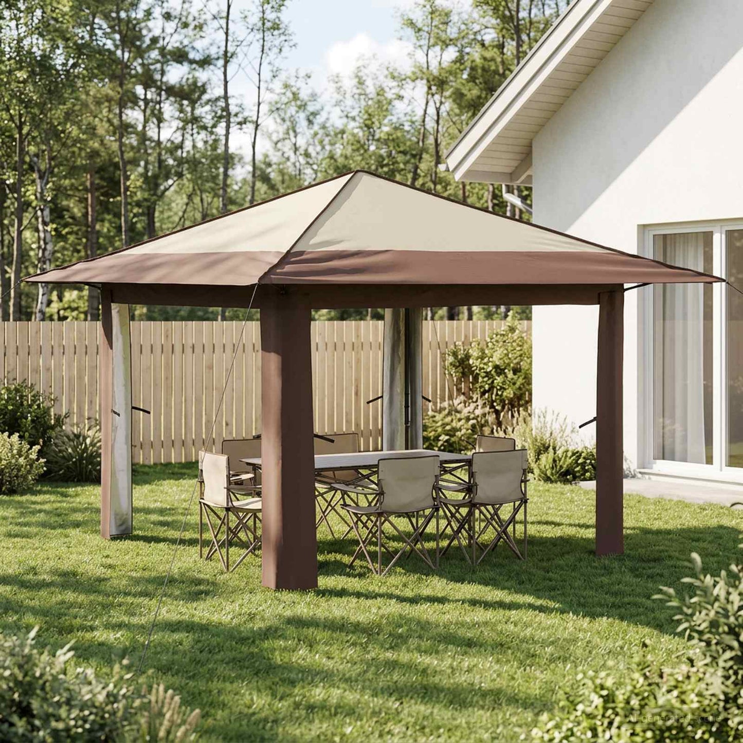 Gazebo without Sidewall Cream and Brown