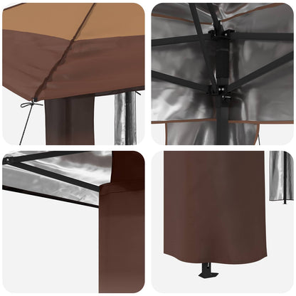 Gazebo without Sidewall Beige and Brown