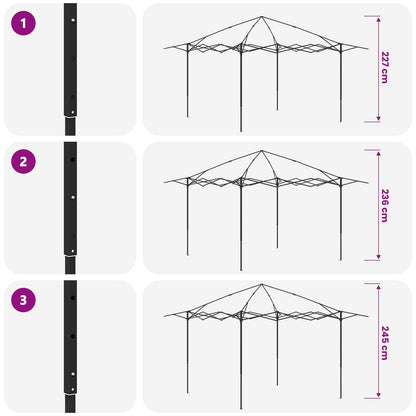 Gazebo without Sidewall 3.3 x 3.3 m Cream and Anthracite