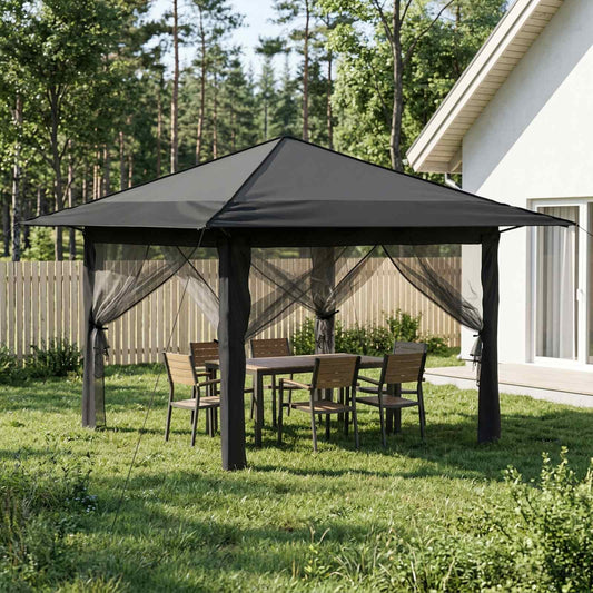 Gazebo with 4 Sidewalls Light Grey and Anthracite