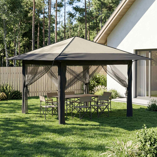 Gazebo with 4 Sidewalls Cream and Anthracite