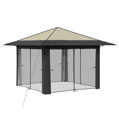 Gazebo with 4 Sidewalls 3.3 x 3.3 m Cream and Anthracite