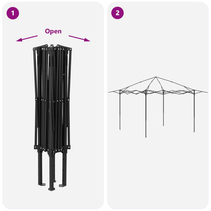 Gazebo without Sidewall 4 x 4 m Cream and Brown