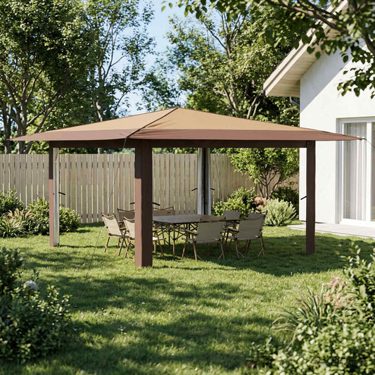 Gazebo without Sidewall 4 x 4 m Beige and Brown