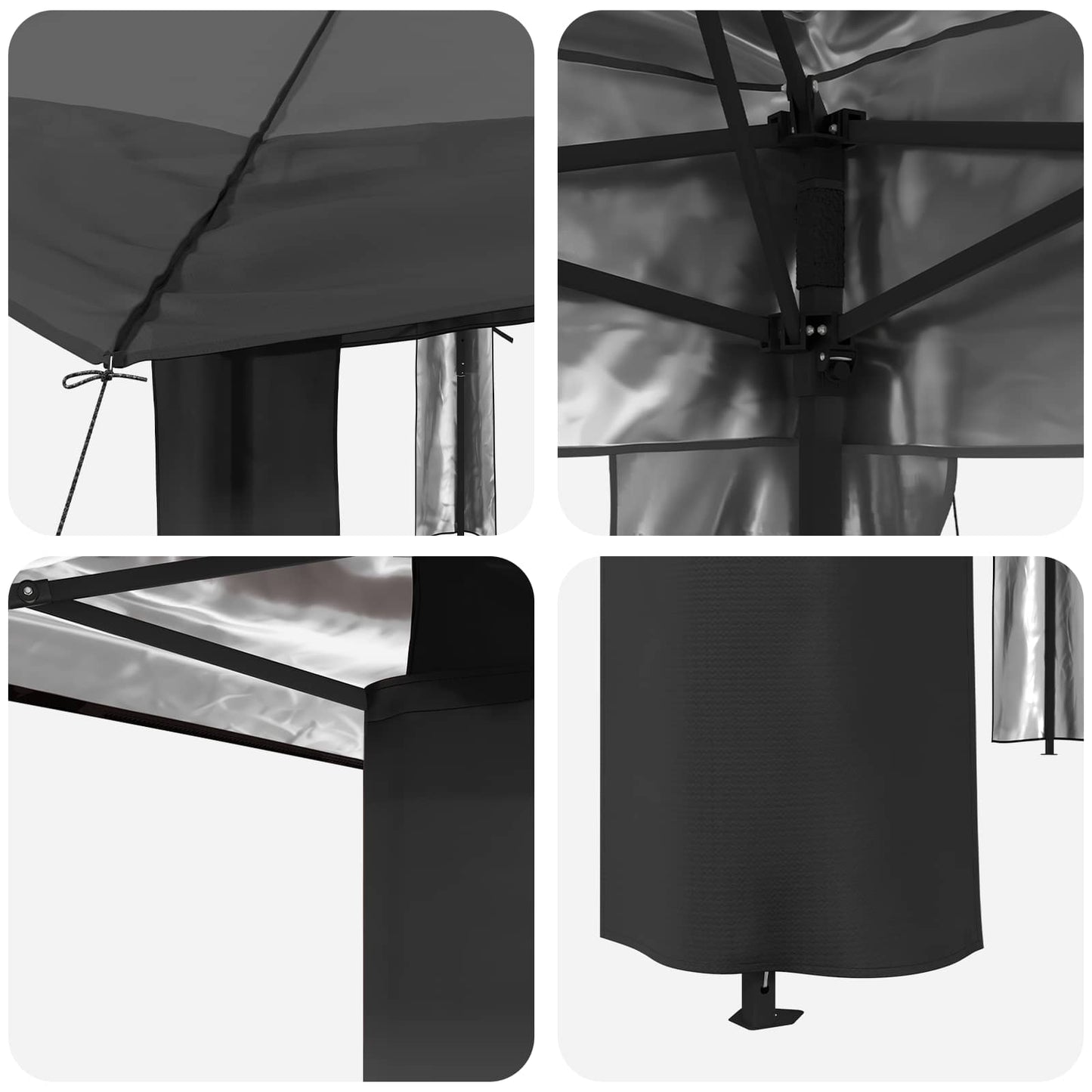 Gazebo without Sidewall 4 x 4 m Light Grey and Anthracite