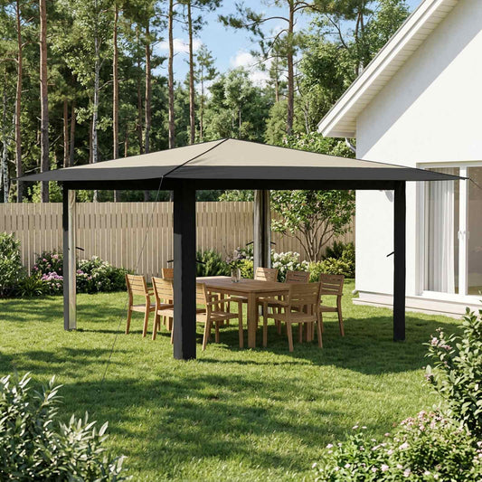 Gazebo without Sidewall 4 x 4 m Cream and Anthracite