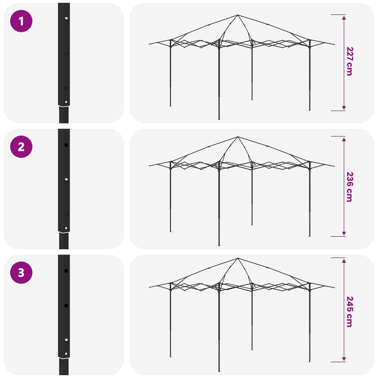 Gazebo without Sidewall 4 x 4 m Cream and Anthracite